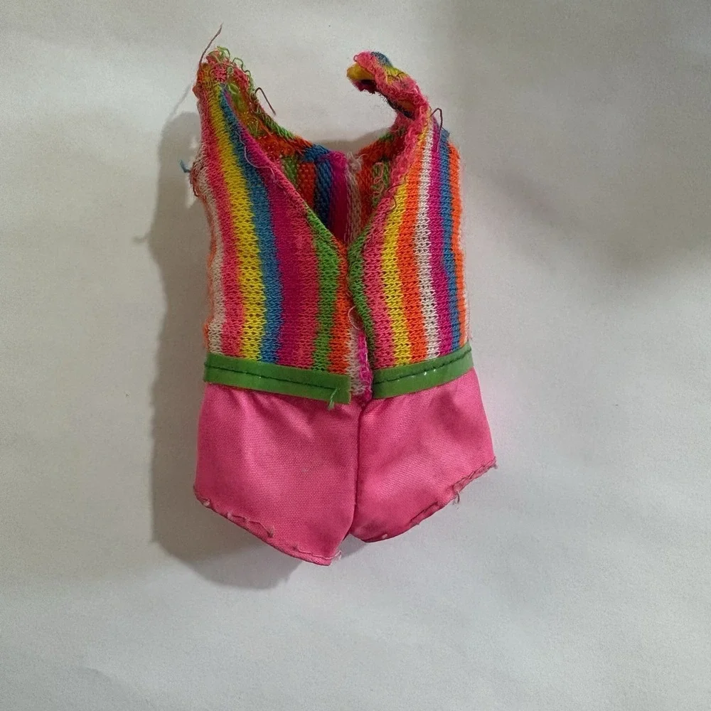 1965 Barbie Francie Swimsuit Bathing Suit Stripes Green Belt‎ TNT Mattel